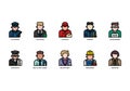 Jobs and occupations icons set