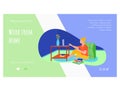 Jobs online landing page template. flat vector illustration