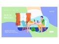 Jobs online landing page template. flat vector illustration