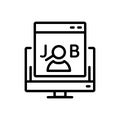 Black line icon for Jobs, Search and deed