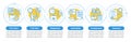 Jobs types vector infographic template. Part-time, internship. Business presentation design elements. Data visualization