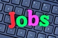 Jobs word on computer keyboard Royalty Free Stock Photo