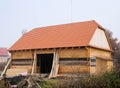 Jobsite of a renewed old wooden barn