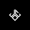 JOC letter logo design on black background. JOC creative initials letter logo concept. JOC letter design Royalty Free Stock Photo