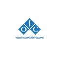 JOC letter logo design on WHITE background. JOC creative initials Royalty Free Stock Photo