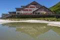 Hotel and restaurant Jochpass over Engelberg in the Swiss Alps Royalty Free Stock Photo