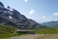 Jochpass cable car with direction to Lake Engstlensee. Royalty Free Stock Photo