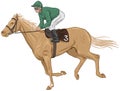 Jockey on a palomino racehorse Royalty Free Stock Photo