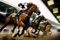 Jockey Rider on Horse Racing. Speeding Towards Success in Equestrian Sport. Generative AI