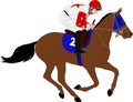 Jockey riding race horse illustration 7 Royalty Free Stock Photo