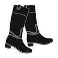 Jockey s high boots icon in black style isolated on white background. Hippodrome and horse symbol stock vector