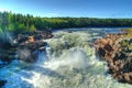 Jockfall waterfall in Norrbotten, Sweden