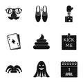 Jocularity icons set, simple style