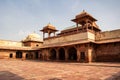 Jodha Bai Mahal Palace in Fatehpur Sikri Fort, India, Uttar Pradesh from inside Royalty Free Stock Photo