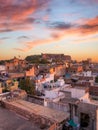 Jodhpur cityscape during sunrise, the city also known as Blue City of India Royalty Free Stock Photo