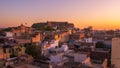 Jodhpur cityscape during sunrise, the city also known as Blue City of India Royalty Free Stock Photo