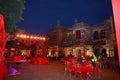 Jodhpur, Rajasthan, India, August 20th, 2020: Luxury decorated backyard of royal indian palace ready for guests for wedding or Royalty Free Stock Photo