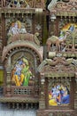 Beautiful framed art of Radha and Krishna, Hindu God, displayed for sale at famous Sardar Market and Ghanta ghar Clock tower in