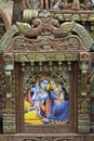 Beautiful framed art of Radha and Krishna, Hindu God, displayed for sale at famous Sardar Market and Ghanta ghar Clock tower in