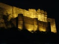 India - Rajasthan Ã¢â¬â Jodhpur - Mehrangarh Fort at Night Royalty Free Stock Photo
