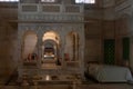 Jodhpur, Rajasthan, India - 20th October 2019 : Beautiful interior architecture of Jaswant Thada cenotaph in memory of Maharaja