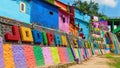 Jodipan Kampung Warna Warni village with painted colorful houses Royalty Free Stock Photo