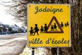 Jodoigne, Wallonia - Belgium - Sign of the Jodoigne city, city with a lot of schools