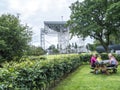 Jodrell Bank Radio telescope in the rural countryside of Cheshire England Royalty Free Stock Photo