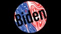 Joe BIDEN badge, round shape flat design flyer for United states campaign. USA american election voting. US flag