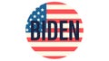 Joe BIDEN badge, round shape flat design flyer for United states campaign. USA american election voting. US flag Royalty Free Stock Photo