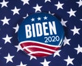 Joe Biden Campaign Badge and the USA Flag