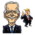 Joe Biden Elected President of US with Donald Trump Mad Fired Background Cartoon Caricature Vector Drawing Illustration Royalty Free Stock Photo