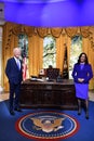 Joe Biden and Kamala Harris statues at Madame Tussauds in Times Square in Manhattan, New York City