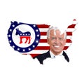 Joe Biden prasident party with map design