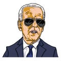 Joe Biden the President of The United States Wearing Black Sunglass US Cartoon Caricature Vector Illustration. Washington, 2 Septe