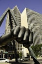 Joe Louis famos fist in Detroit Royalty Free Stock Photo