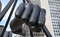 Joe Louis memorial close-up in Detroit, MI