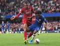 Joel Matip and Willian in action Royalty Free Stock Photo
