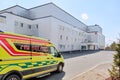 Ambulance car arrives in North Karelia Central Hospital emergency rooms