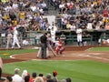 Joey Votto argues with the Umpire