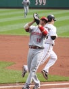 Joey Votto of the Cincinnati Reds catches a popout