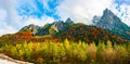 Jof di Montasio and Val Dogna in autumn Royalty Free Stock Photo