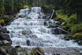 Waterfall on Joffre Lake Hike with rushing water Royalty Free Stock Photo