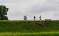 Jogger jogging on the ramparts of the Kastellet, Star-shaped 17th-century fortress with ramparts, Copenhagen