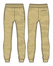 Jogger track bottom Pants design flat sketch vector illustration, Track pants concept with front and back view, Sweatpants for Royalty Free Stock Photo