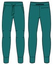 Jogger track bottom Pants design flat sketch vector illustration, Track pants concept with front and back view, Sweatpants for Royalty Free Stock Photo