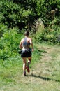 Jogger woman Plouha in Brittany Royalty Free Stock Photo