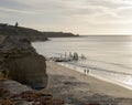 Joggers at Port Willunga Beach Jetty Ruins, SA