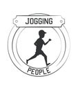 Joggin people label Royalty Free Stock Photo