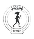 Joggin people label Royalty Free Stock Photo